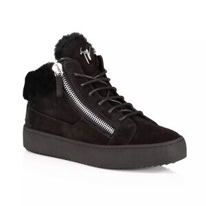 Giuseppe Zanotti Fur Suede Sneakers